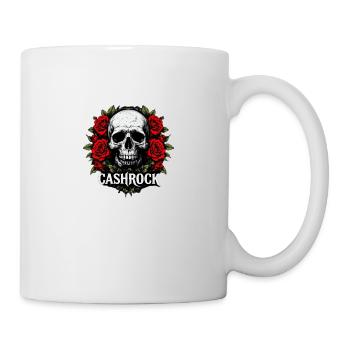 Cashrock Totenkopf umgeben von Rosen - Tasse - Weiß - Rechts