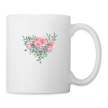 Bouquet de fleurs sauvages watercolor rose - Mug blanc - blanc - Droite