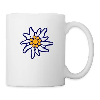 Weiße Alpen Edelweiß Blume Bergblume Berge Wandern - Tasse - Weiß - Rechts