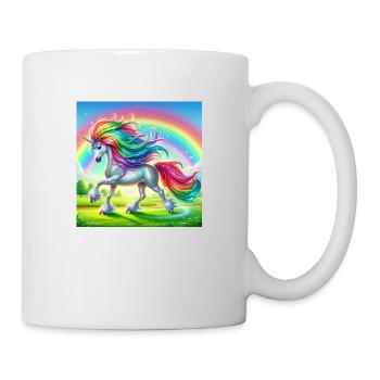 Buntes Einhorn - Tasse - Weiß - Rechts