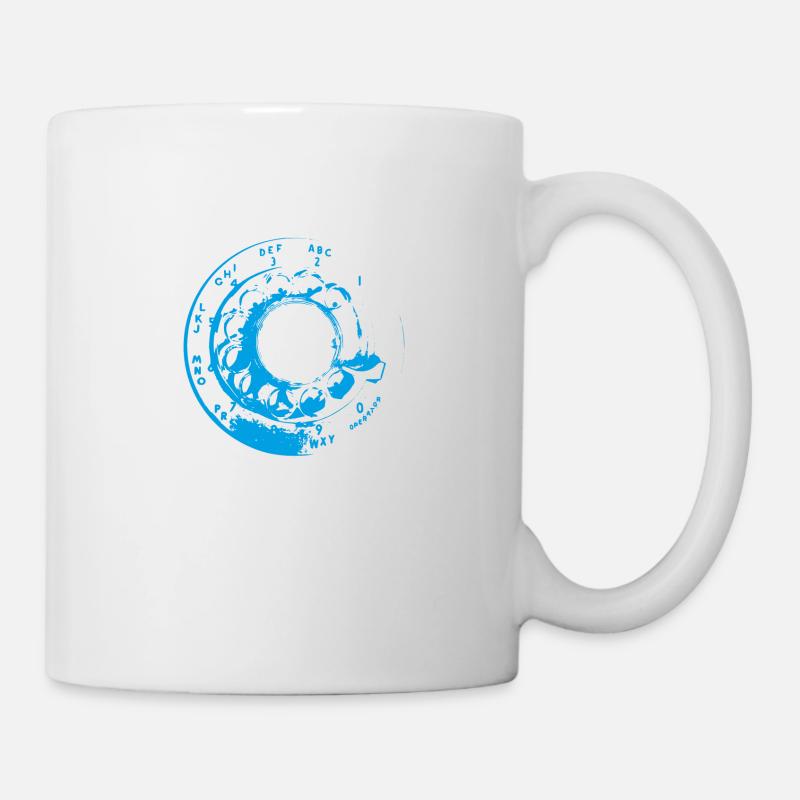 Retro Look - Blue - Tasse - Weiß