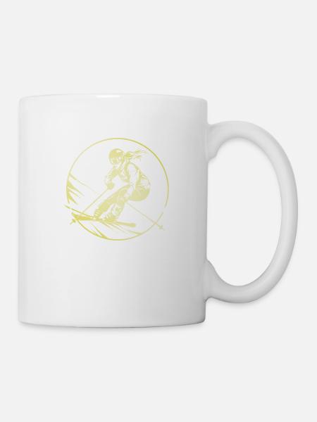 Skiing Skiing Woman - Mug - white