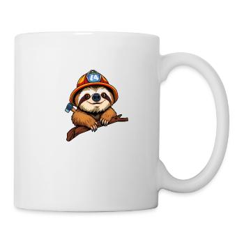Gerissener Waschbärbauer, der den Hut mit der Nummer 14 trägt - Tasse - Weiß - Rechts