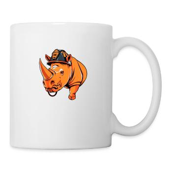 Fiery Guardian: Fire Hydrant with Helmet & Badge - Mug - white - Right