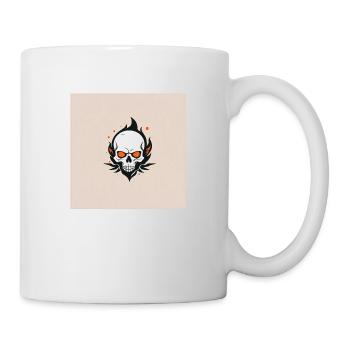 Kopf in Feuer - Tasse - Weiß - Rechts