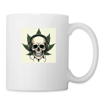 Skull With Headphones - Mug - white - Right