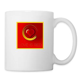 Herz - Love is red - Tasse - Weiß - Rechts