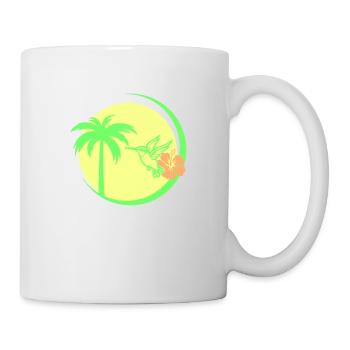 palme kolibri hibiskus - Tasse - Weiß - Rechts