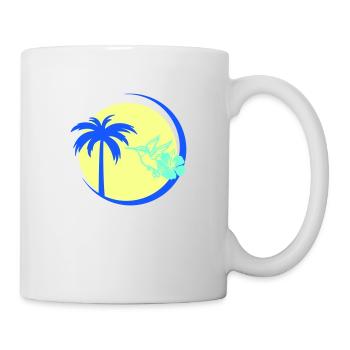 Palme Kolibri Hibiskus - Tasse - Weiß - Rechts
