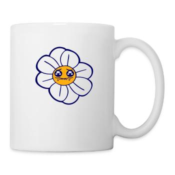 Margerite Trauriges Gesicht Weint Frühling Sommer - Tasse - Weiß - Rechts