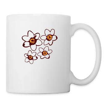4 Marguerites Blanches Fleurs Printemps Été Fleurs - Mug blanc - blanc - Droite