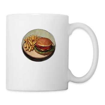Burger classique avec frites croustillantes - Mug blanc - blanc - Droite
