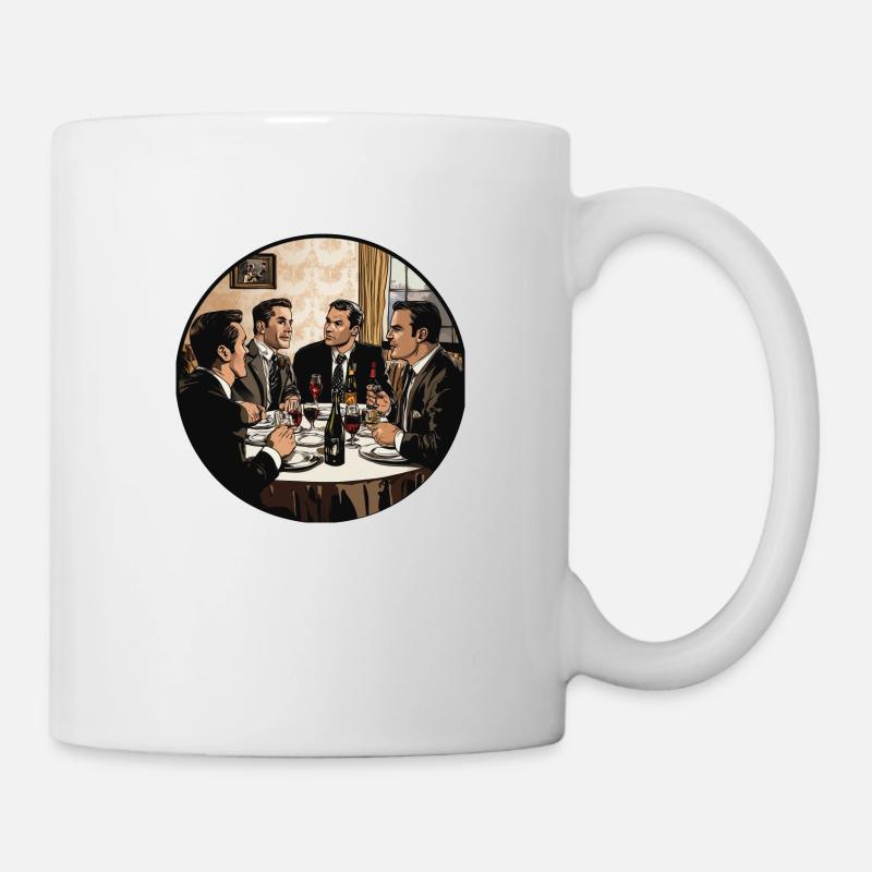 Stylish evening with friends - Mug - white