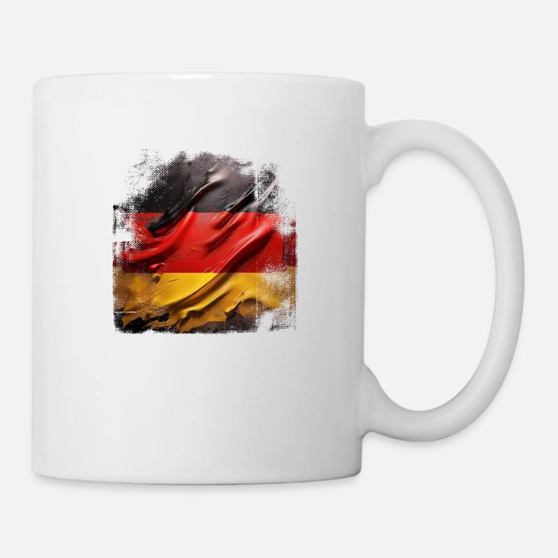Deutschlandflagge grunge - Tasse - Weiß