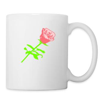 Jolie belle fleur de rose feuille roses romantique - Mug blanc - blanc - Droite
