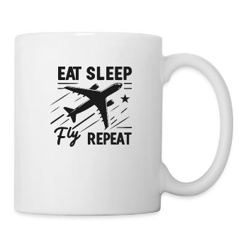 Manger dormir Mouche Répéter - Mug blanc - blanc - Droite