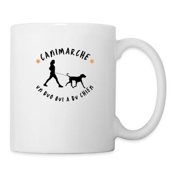 Canimarche femme canirando avec chien - Mug blanc - blanc - Droite