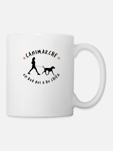 Canimarche femme canirando avec chien - Mug blanc - blanc