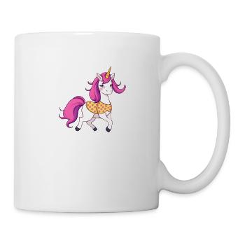 Verspieltes Einhorn in Pink & Gelb - Tasse - Weiß - Rechts