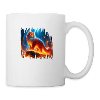 Verzauberte Feuerkatze - Tasse - Weiß - Rechts