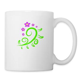 Beaucoup de fleurs vigne motif décoratif coloré belle - Mug blanc - blanc - Droite