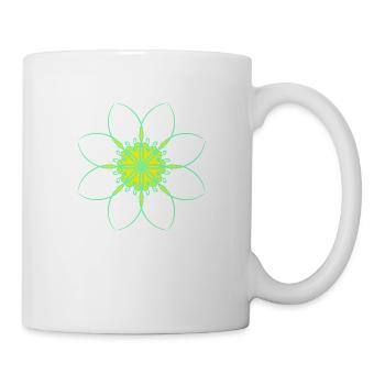 Vert belle fleur Tribal Lines Tattoo Design - Mug blanc - blanc - Droite