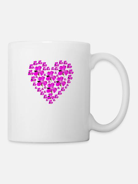 Cœur d’œillets - Mug blanc - blanc