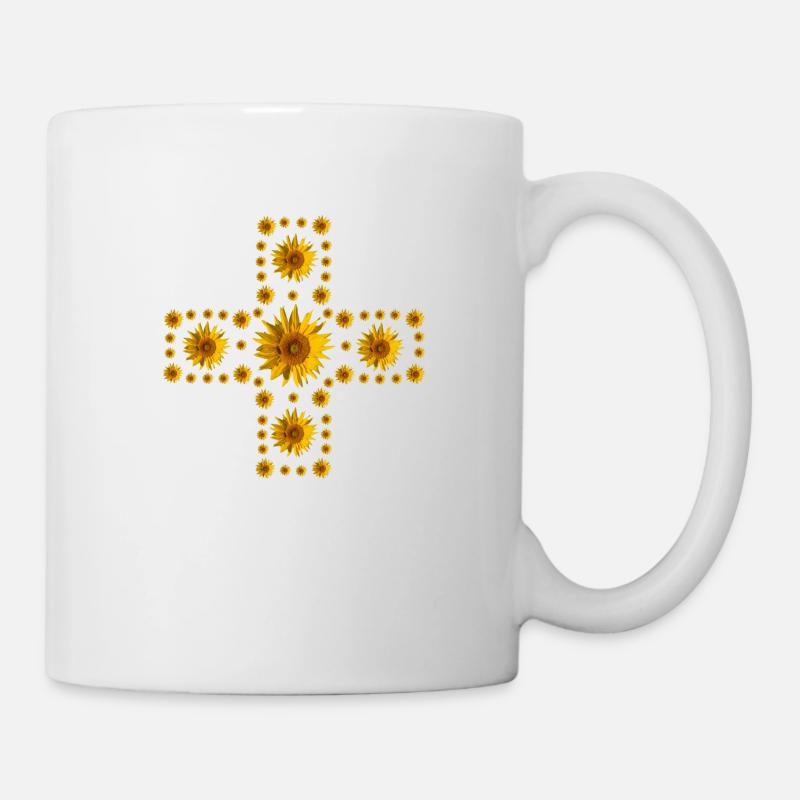 Croix de tournesol - Mug blanc - blanc