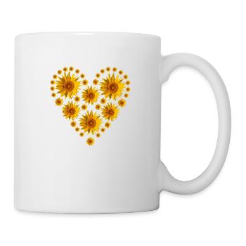 Tournesols - Coeur - Mug blanc - blanc - Droite