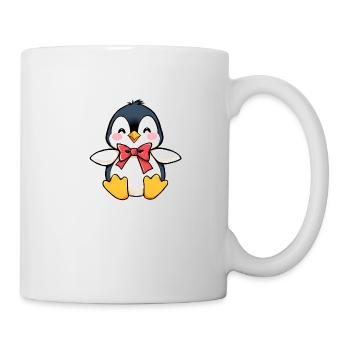 Charmanter Pinguin mit roter Fliege - Tasse - Weiß - Rechts
