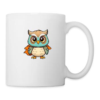 Adorable Blue Owl Superhero - Mug - white - Right