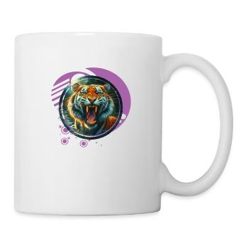 Tigre rugissant - Mug blanc - blanc - Droite