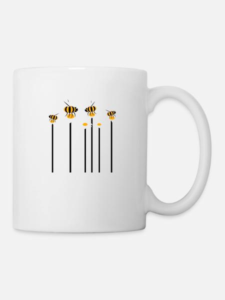Viele Bienen Hummeln Margerite Blumen Bestäuben - Tasse - Weiß