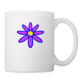Petite Fleur Marguerite Blanche Décorative Violet Naturel - Mug blanc - blanc - Droite