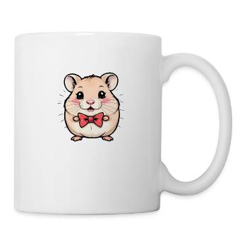 Adorable Hamster in a Red Bow Tie - Mug - white - Right