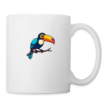 Toucan turquoise ludique sur une branche ensoleillée - Mug blanc - blanc - Droite