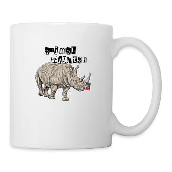 Droits des animaux // Rhinocéros - Mug blanc - blanc - Droite