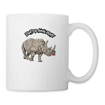 Droits des animaux // Rhinocéros - Mug blanc - blanc - Droite