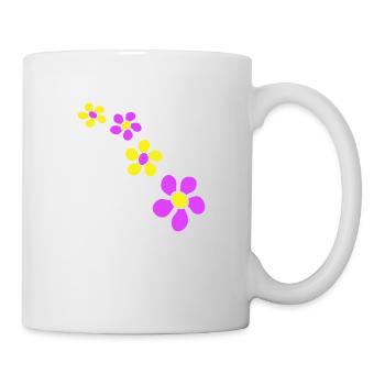 Beaucoup de fleurs colorées belle conception de motif décoratif - Mug blanc - blanc - Droite