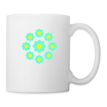 Beaucoup de fleurs colorées belle conception de motif décoratif - Mug blanc - blanc - Droite