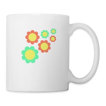 Beaucoup de fleurs colorées belle conception de motif décoratif - Mug blanc - blanc - Droite