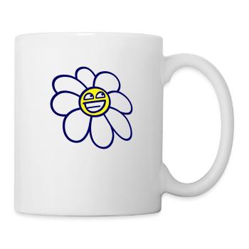 Marguerite Printemps Eté Mignon Drôle Visage - Mug blanc - blanc - Droite