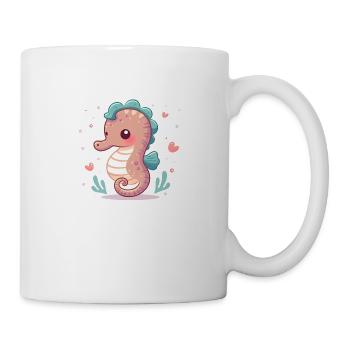 Niedliches Seepferdchen in Pastell - Tasse - Weiß - Rechts