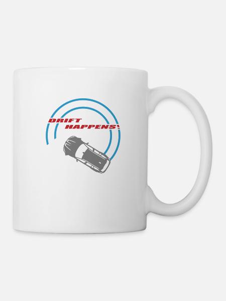 "drift happens!" color (3 Farben anpassbar) - Tasse - Weiß