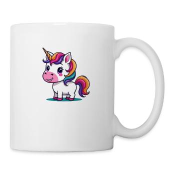 Mignon dessin animé de licorne violette - Mug blanc - blanc - Droite