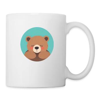 Kuschelfertiger Teddybär mit rosa Wangen - Tasse - Weiß - Rechts