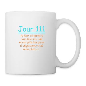 Jour 111 : licorne - Mug blanc - blanc - Droite