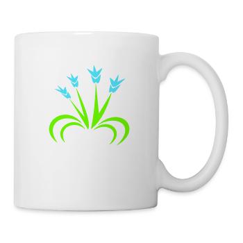 Small Blue Plant Pretty Beautiful Flower Decorative - Mug - white - Right