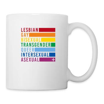LGBTQIA+ rainbow flag lesbian gay bi plus - Mug - white - Right