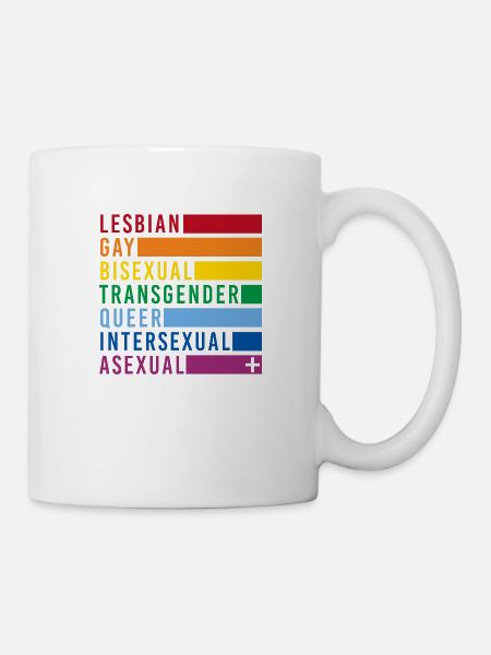 LGBTQIA+ drapeau arc-en-ciel lesbienne gay bi plus - Mug blanc - blanc